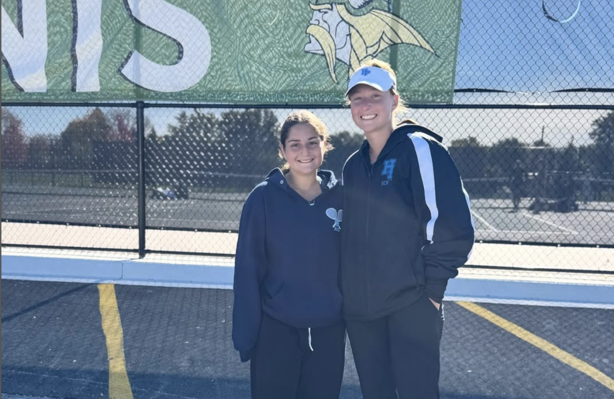 Senior Mira Schmidt and her partner Kourtnie Halperin