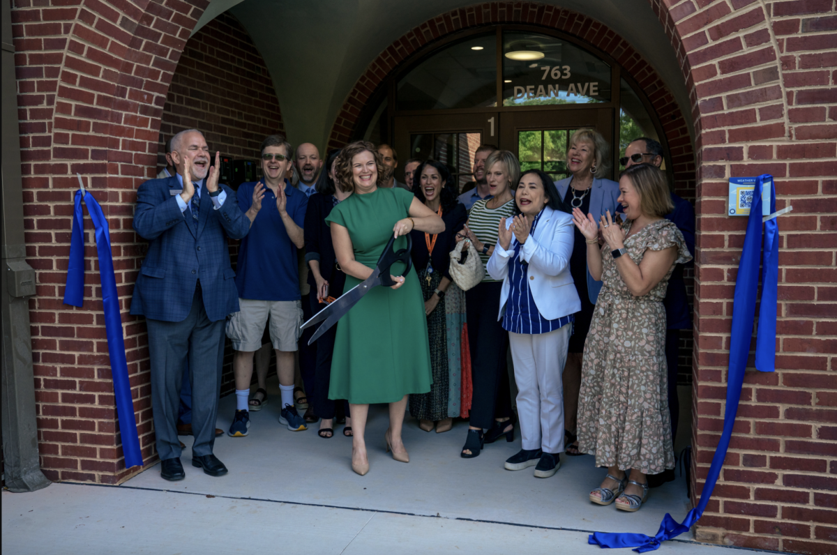 The ribbon-cutting ceremony celebrating the culmination of the 2023-2025 renovations on Ravinia Elementary