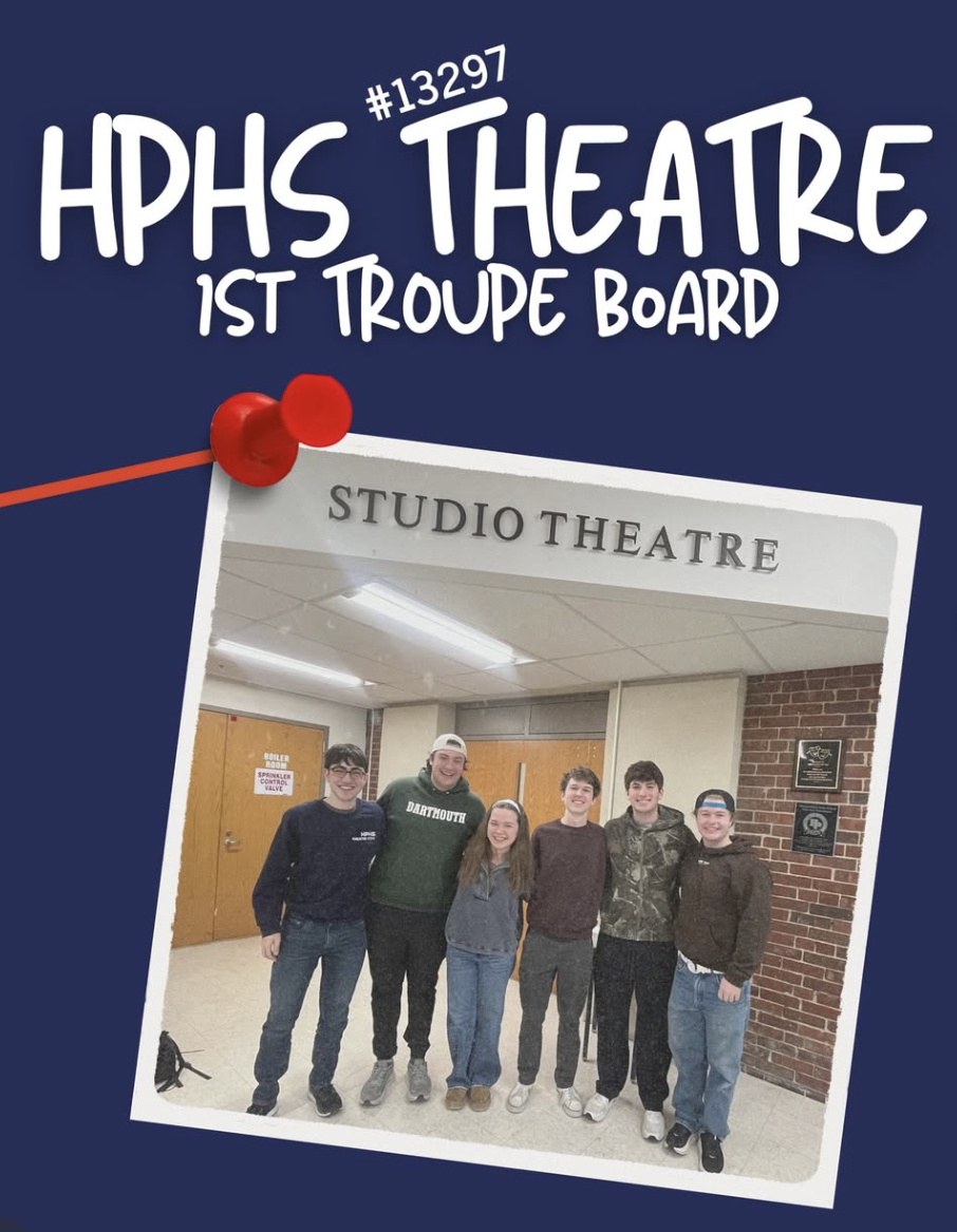 HPHS Theater's 1st Troupe Board (pictured left to right): Eli Levin, Harry Shapiro, Gabrielle Sullivan, Kavan Walker, Jack Sollinger, and Andrew Boiles.
