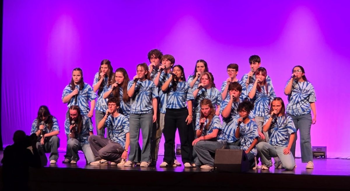 Madcap Performing at ICHSA.
Pictured left to right: Isa Osorio, Lexi Rosenthal, Clara Gillis, Erin Meredith, Zach Natenshon, Gabrielle Sullivan, Rachel Bass, Harry Shapiro, Kavan Walker, Keya Fowler, Lilly Preskill, Meghan Daugherty, Lily Dahms, Sean Butler, Levi Rosenthal, Eli Levin, Kaleah Liang, Alice Kim, Marie Tomaszewska, Maggie Martinez